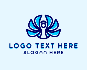 Halo - Golden Minimalist Angel logo design