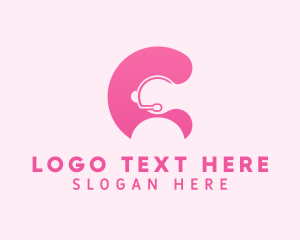 Headphones - Feminine Letter C Assistant logo design