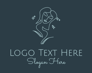 Teenager - Blue Monoline Magical Woman logo design