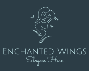 Blue Monoline Magical Woman logo design