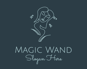 Blue Monoline Magical Woman logo design