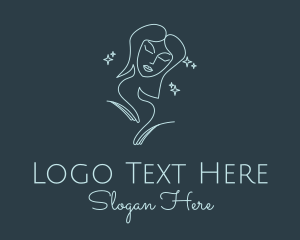 Deity - Blue Monoline Magical Woman logo design