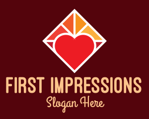 Heart Romantic Stained Glass  logo design