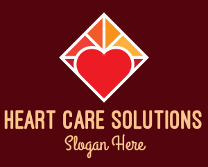 Heart Romantic Stained Glass  logo design