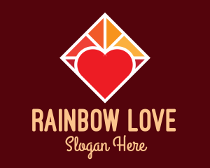 Heart Romantic Stained Glass  logo design