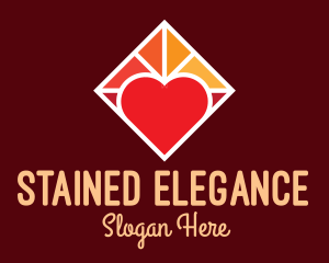 Heart Romantic Stained Glass  logo design