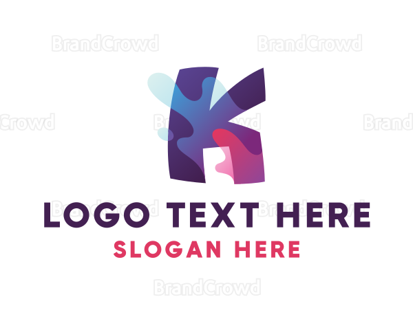 Bold Letter K Splash Logo