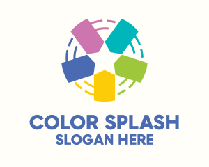 Colorful Price Tag Star logo design