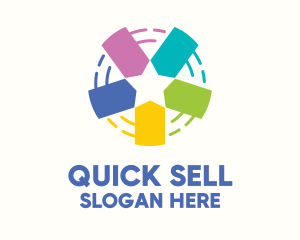 Sell - Colorful Price Tag Star logo design