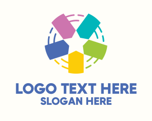 Online Shopping - Colorful Price Tag Star logo design