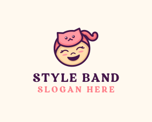 Headband - Girl Cat Nursery logo design