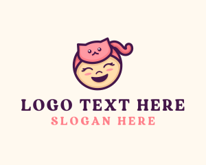 Headband - Girl Cat Nursery logo design