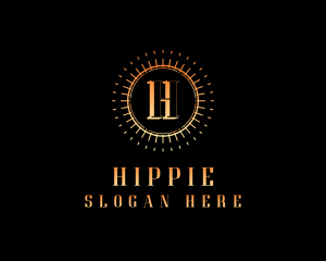 Hippie Sunrays Gradient logo design