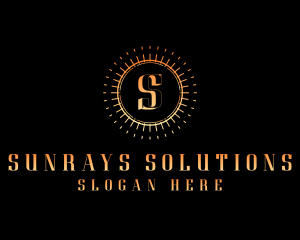 Hippie Sunrays Gradient logo design