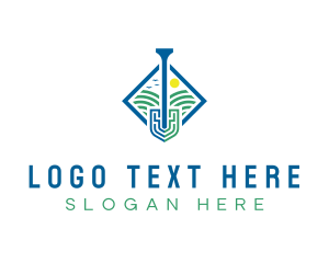 Vegetation - Shovel Landscaping Tool logo design