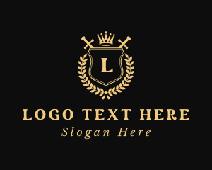 Luxury - Crown Shield Sword logo design