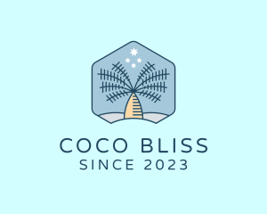 Coconut - Tropical Oasis Coconut Tree logo design