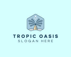 Tropical Oasis Coconut Tree logo design