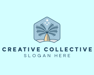 Tropical Oasis Coconut Tree logo design