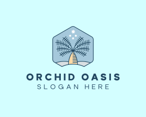 Tropical Oasis Coconut Tree logo design