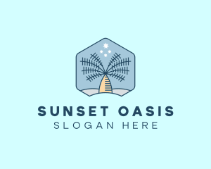 Tropical Oasis Coconut Tree logo design