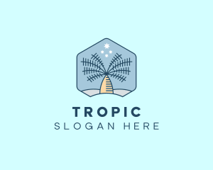 Tropical Oasis Coconut Tree logo design