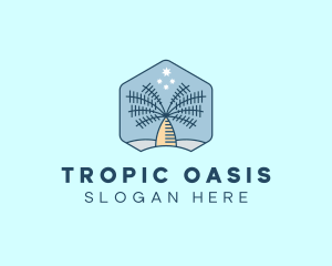 Tropical Oasis Coconut Tree logo design