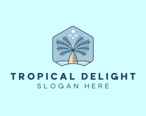 Tropical Oasis Coconut Tree logo design