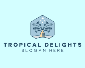 Tropical Oasis Coconut Tree logo design