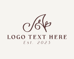 Beauty Product - Natural Floral Letter A logo design