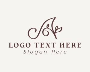 Natural Floral Letter A Logo