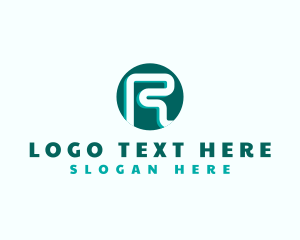 Marketer - Geometric Circle Maze Letter R logo design