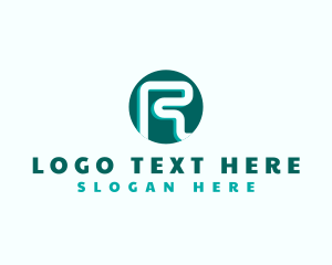 Maze - Geometric Circle Maze Letter R logo design