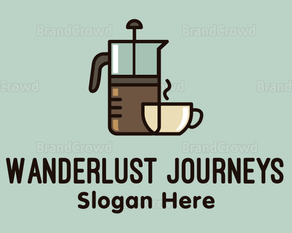 French Press Coffee Logo