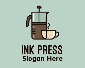 French Press Coffee logo design