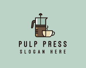 French Press Coffee logo design