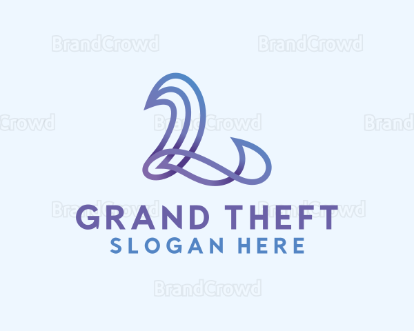 Gradient Modern Letter L Logo