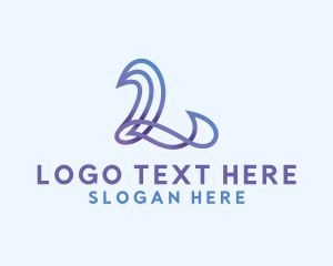 Letter Wv - Gradient Modern Letter L logo design
