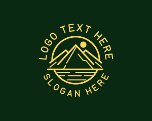 Skiing - High Mountain Peak logo design