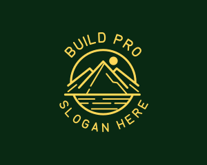 Exploration - High Mountain Peak logo design