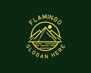 Hiking - High Mountain Peak logo design