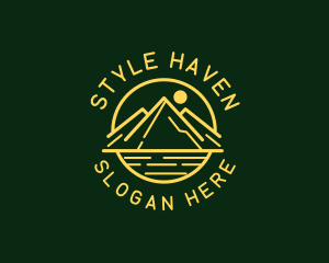 Skiing - High Mountain Peak logo design