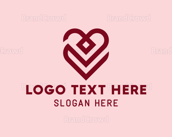 Romantic Diamond Heart Logo