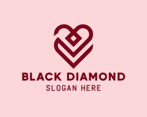 Romantic Diamond Heart logo design