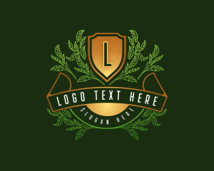 Nature - Natural Botanical Shield logo design