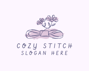 Knitwork - Flower Yarn Craft logo design