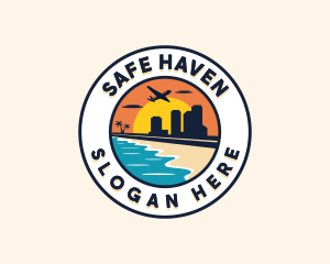 Beach Travel Vacation Logo