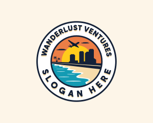 Beach Travel Vacation logo design