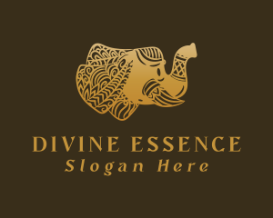 Sacred - Gold Elephant Mandala logo design