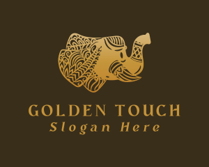 Gold - Gold Elephant Mandala logo design